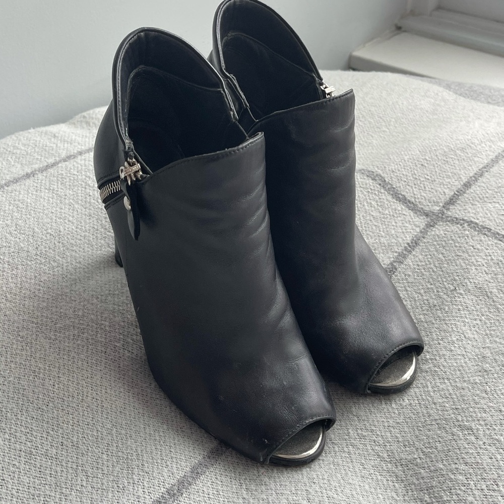 Stuart Weitzman Black Leather Booties